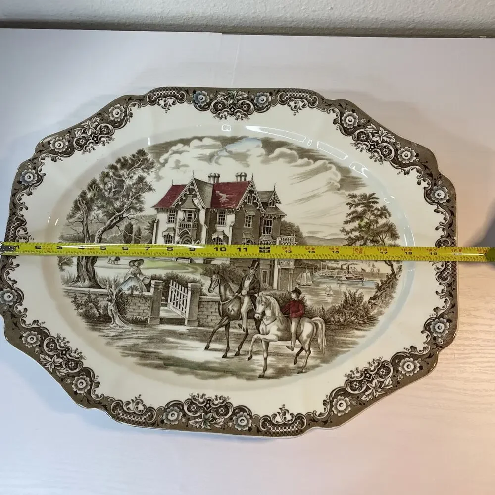 Mid 20th Century Johnson Brothers Heritage Hall Ironstone Platter-Victorian